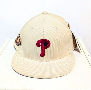 Mitchell & Ness MLB TEAM CORD FITTED PHILLIES 2004 Size 8 Cream Corduroy